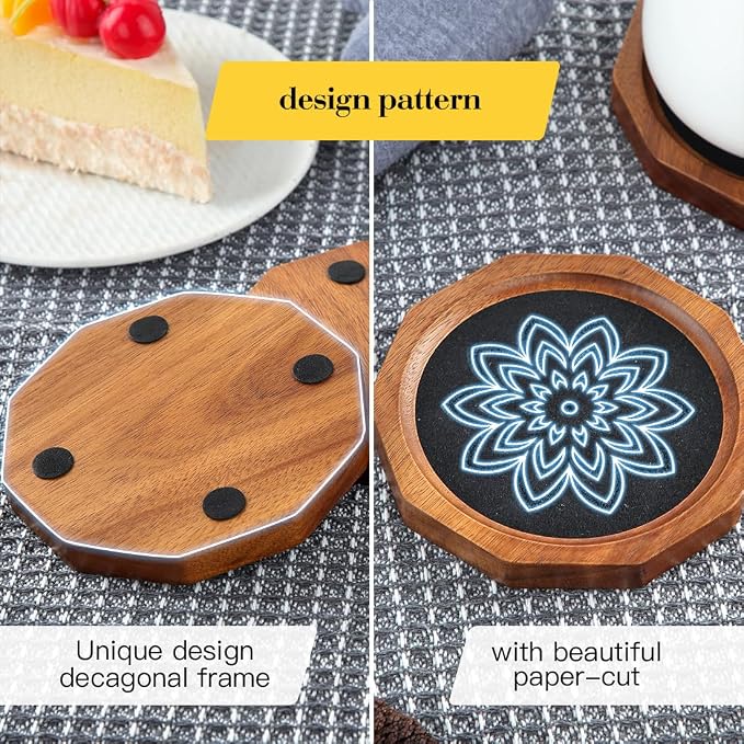 Wood Coasters for Drinks Absorbent - Image 5