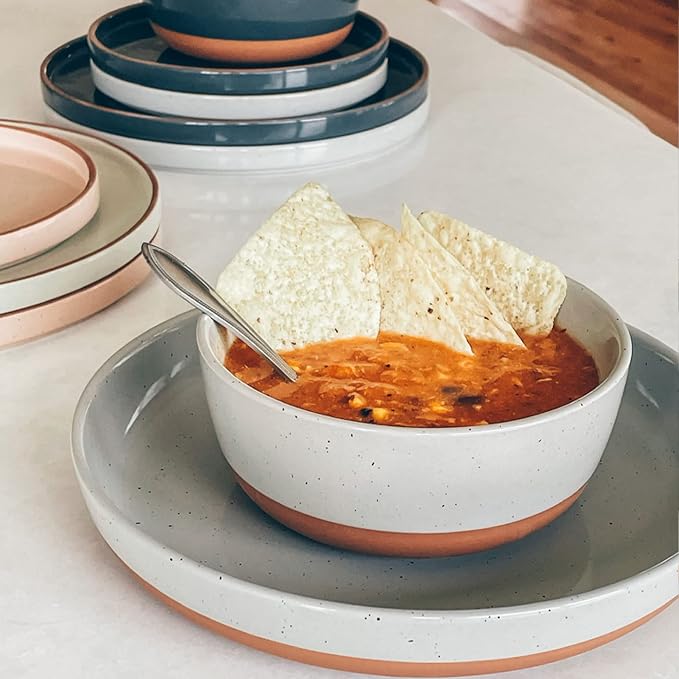 Mora Ceramic Flat Bowls Set of 4-25 oz- - Image 5