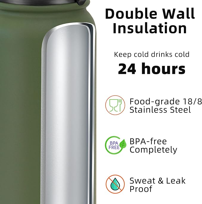 Fanhaw 20 oz Insulated Stainless Steel Water Bottle - Image 3
