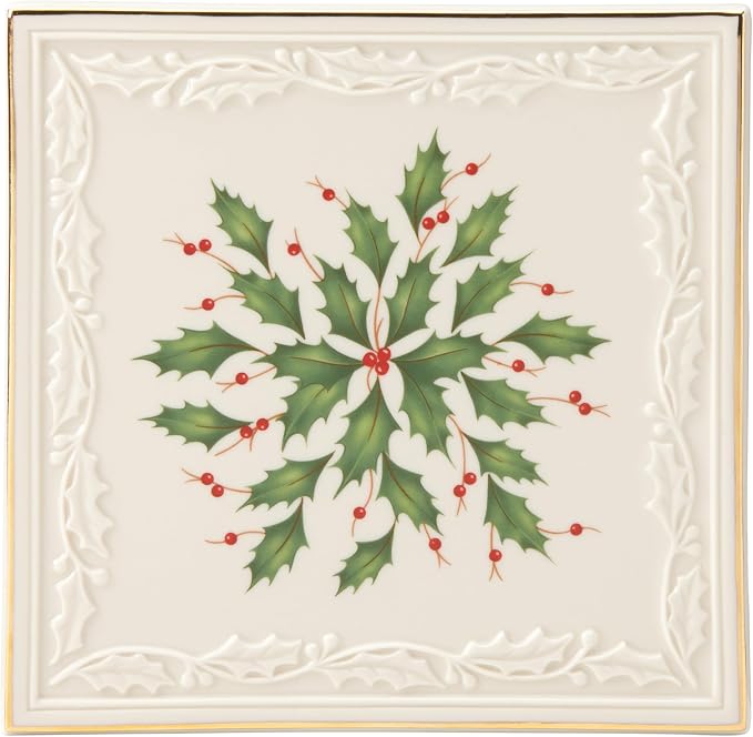 Lenox Holiday Porcelain Christmas Trivet, 6 Inch | heat-resistant | by Lenox
