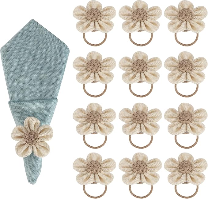 Napkin Rings Set of 12 Handmade Rustic Napkin Rings Reusable Boho Napkin Ring by Unknown