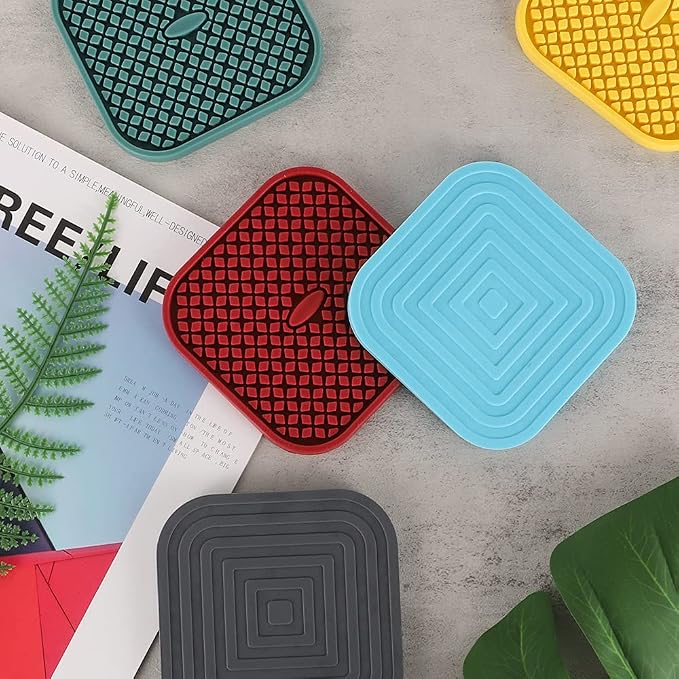ME.FAN Silicone Coasters with Holder Square Drink Cup Mat - Image 8