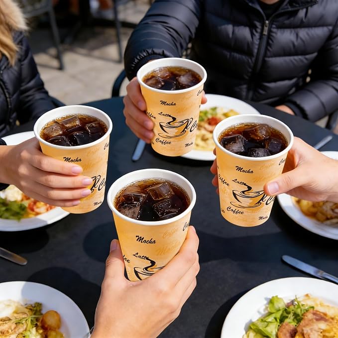 Lamosi 180 Pack 12 oz Coffee Cups, Disposable Paper Cups No Lids | Leakproof - Image 5