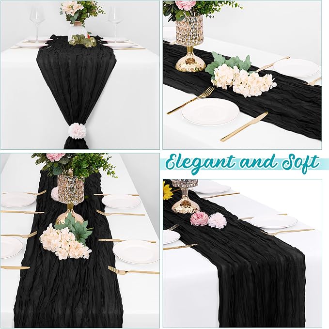 16 Pack Black Cheesecloth Table Runners 20x120 Inch Gauze Table Runner Cheese - Image 4