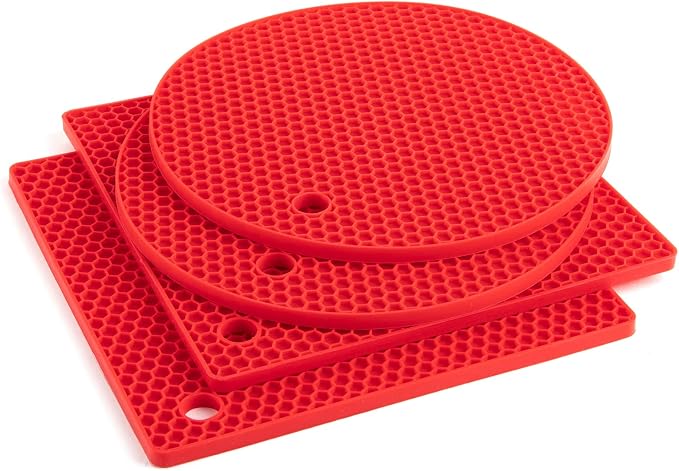 4 Pack Trivets for Hot Dishes | Hot Pads for Kitchen, Silicone Pot Holders for by Joyhalo