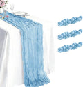 3 Pack Baby Blue Cheesecloth Table Runner 21 x 120 Inch Boho Gauze Sheer Table by Unknown