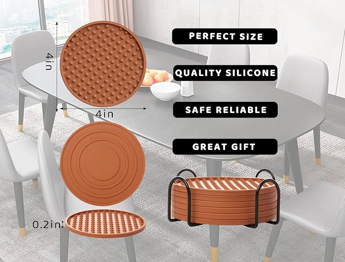 Coasters for Drinks 6 Pack Drinking Plastic Coaster - Image 6
