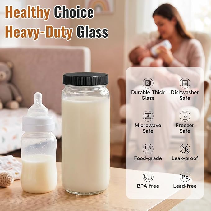 8 Pack 16OZ Glass Juice Bottles - Image 3