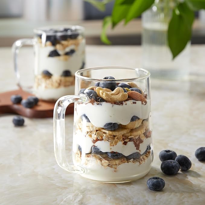 Glass Coffee Mugs, 16 oz Glass Coffee Cups Set of 4, Hot/Cold Beverages - Image 7