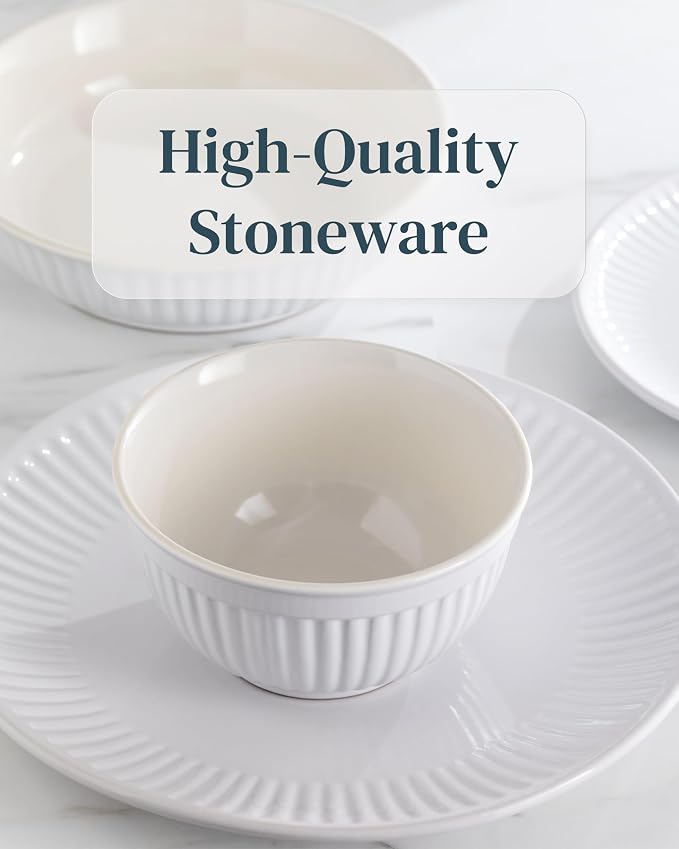 24 Piece Stoneware Dinnerware Set - Image 6