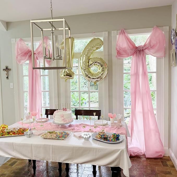 3 Pack Light Pink Cheesecloth Table Runner 35x120inch, Summer Rustic Gauze - Image 9