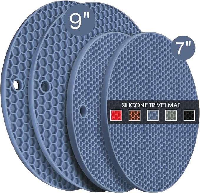 Silicone Trivets for Hot Dishes, Heat Resistant Non-Slip Silicone Trivet Mats by QPIXDIGITAL