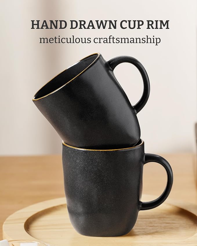 famiware Coffee Mugs Set of 4, Ocean Square 13oz Coffee Cup Set - Image 5