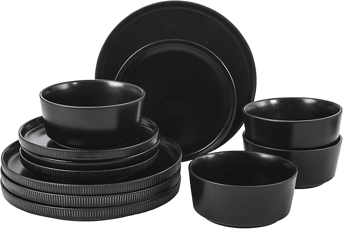 Gibson Home Dempsey Road 12-Piece Stoneware Dinnerware Set – Service by GibsonHomewares