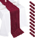 10 Pack Burgundy Cheesecloth Table Runner 17x108 Inch Boho Gauze Cheese Cloth by Unknown
