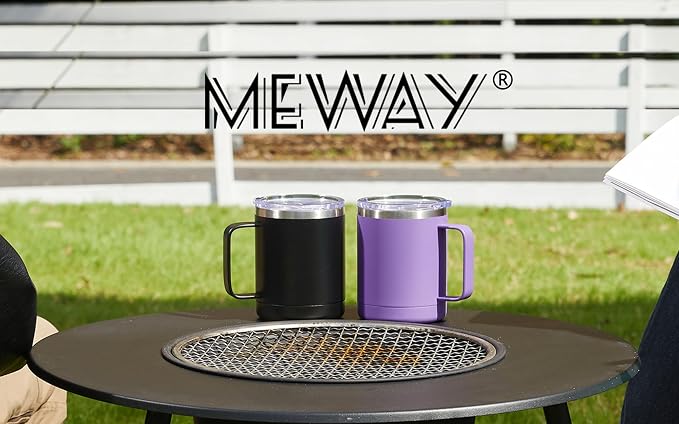 MEWAY 12oz Coffee Mug With Handle 2 Pack Bulk, Stainless Steel Insulated Travel - Image 9