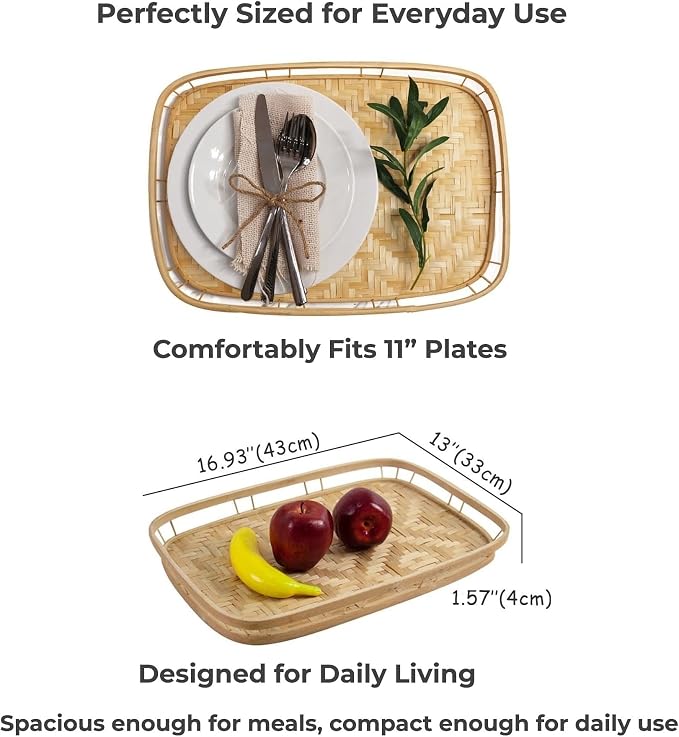 PEMAR Set of 4 Natural Bamboo Trays - Image 6
