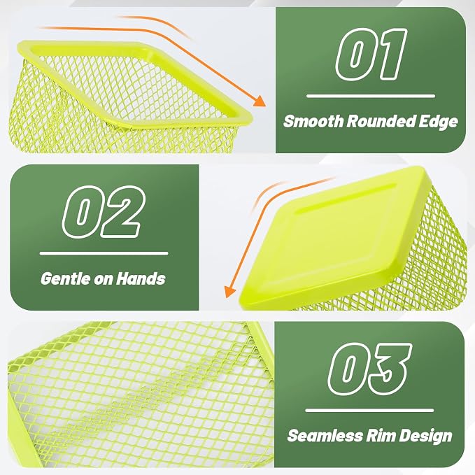 Segarty Pen Cup Holder, 6 Pack Square Light Green Pen Holder - Image 3