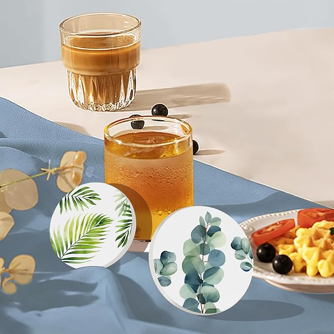 6 Pcs Coasters for Drinks with Holder, Cute Funny Table Drinks Coasters - Image 7
