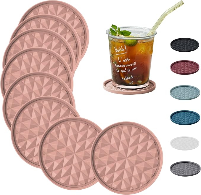 Silicone Drink Coasters Set of 8, Coaster by Wingcases