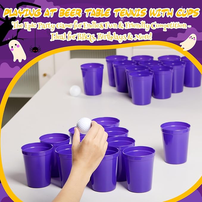 Yungyan 12 Pack 16 oz Stadium Cups Reusable Plastic Cups Blank Drink Stadium - Image 3