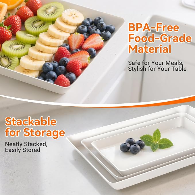 6-Pack Serving Tray in 3 Sizes, Serving Platter, Trays - Image 3