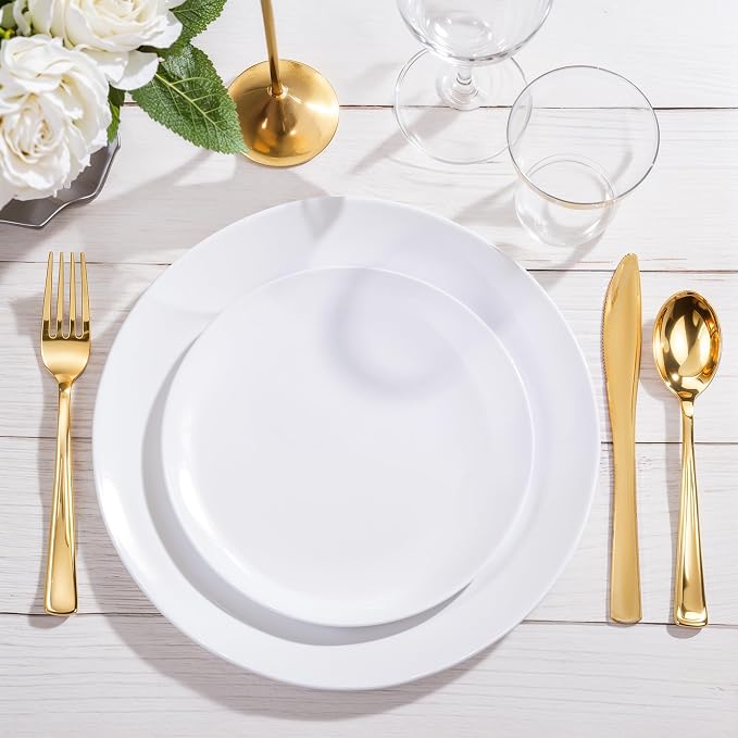 Nervure 100PCS White Plastic Plates - Image 4