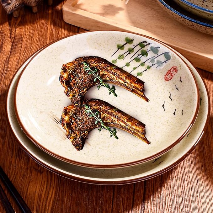 4-Piece Ceramic Dinnerware Set, Japanese Hand-painted Tableware set, A Good - Image 8