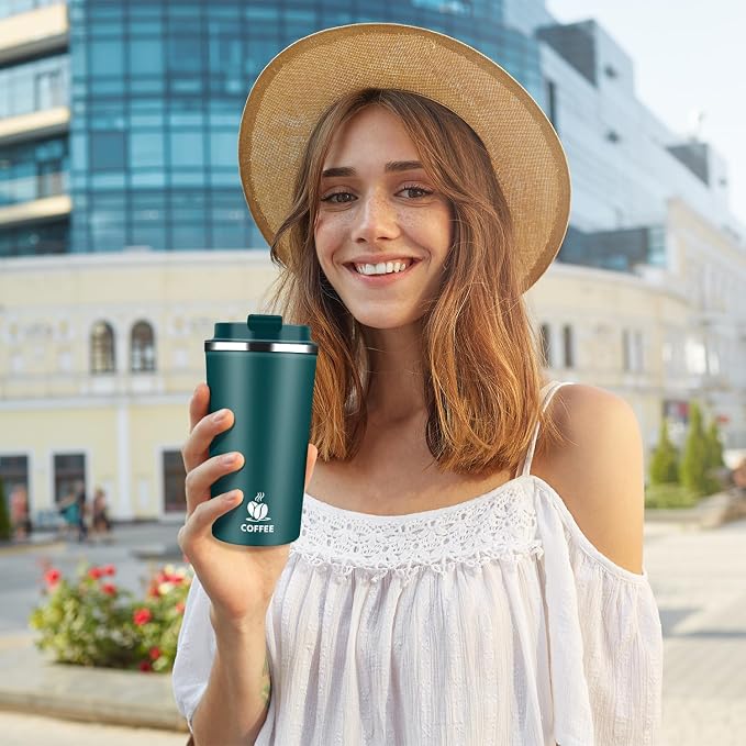 Insulated Travel Coffee Mug Reusable Coffee Tumbler Cup - Image 9