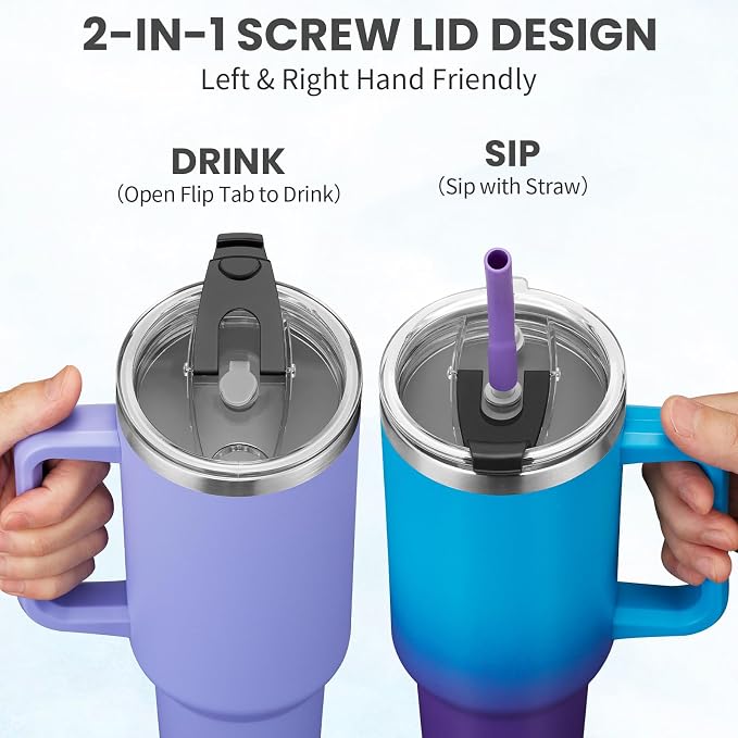 BENZZO 40 oz Insulated Tumbler for 100% Leak Proof, Stainless Steel Reusable - Image 4