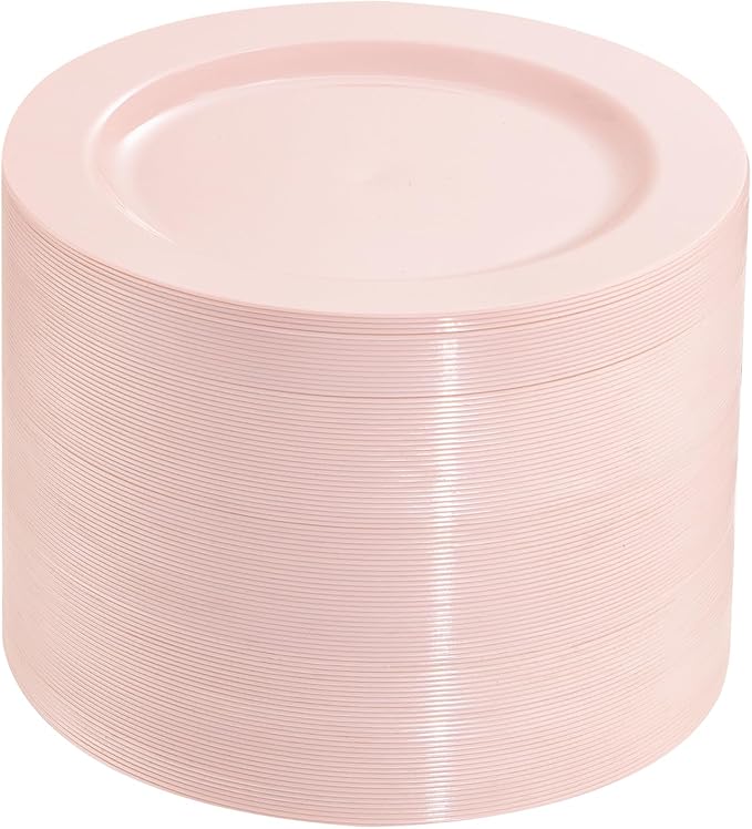 bUCLA 100Pieces Pink Plastic Dessert Plates by BUCLA