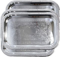 Elegant Floral Engraved Serving Tray Chrome Plated Steel Plate Platter by MAROMEGASTORE