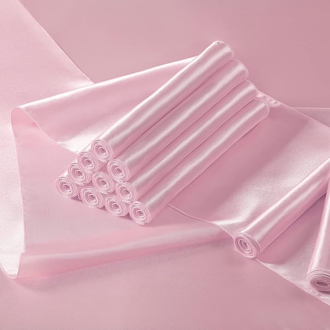 Manyshofu Blush Pink Satin Table Runner 12x72 - Image 4