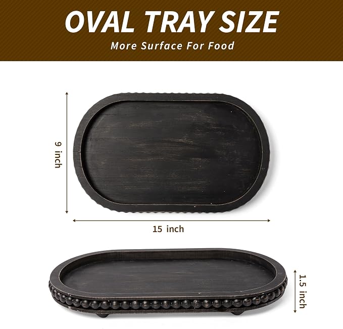 HPC Decor 15in Oval Tray for Home Decor - Image 5