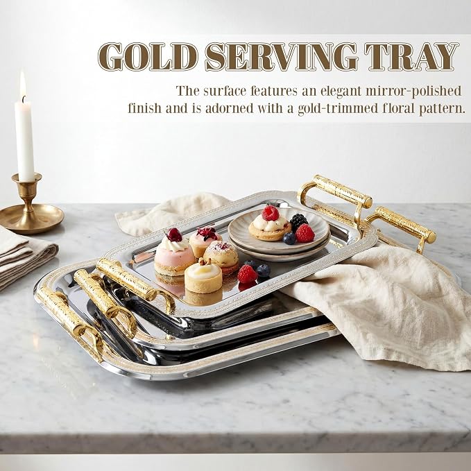 3 Pack Metal Serving Trays - Image 6
