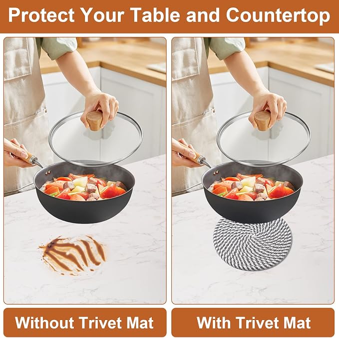7 Inch Trivets for Hot Dishes, Pot Holders for Kitchen, Hot Pads, Coasters | 5 - Image 6