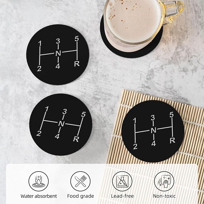 Racing Car Coasters Set of 4, Absorbent Ceramic Drink Coasters Cup Mat - Image 5