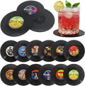 Funny Retro Vinyl Record Coasters, Creative Drink Coasters Set of 12 by Unknown
