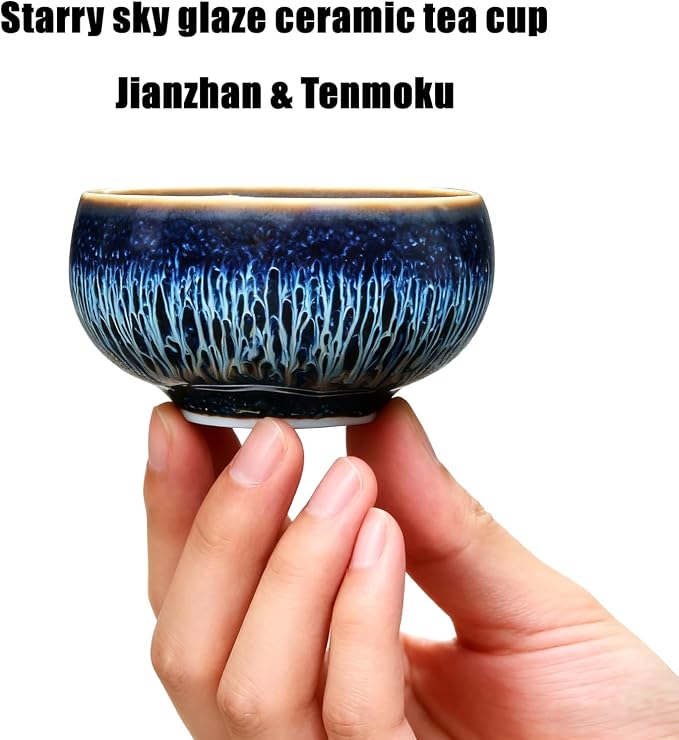 Tenmoku Ceramic Tea Cup, 3 oz Chinese Small Teacup - Image 3