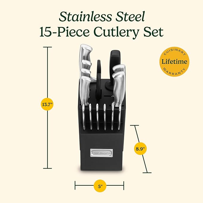 Cuisinart 15-Piece Stainless Steel Hollow Handle Block Set, C77SS-15PK - Image 5