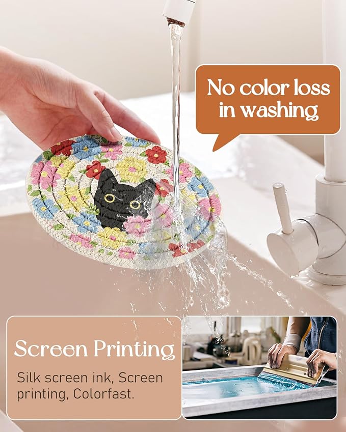Absorbent Cup Coasters Set of 6 - Image 2