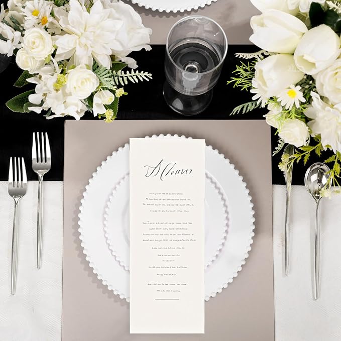 U-QE 60PCS White Plastic Plates - Image 3