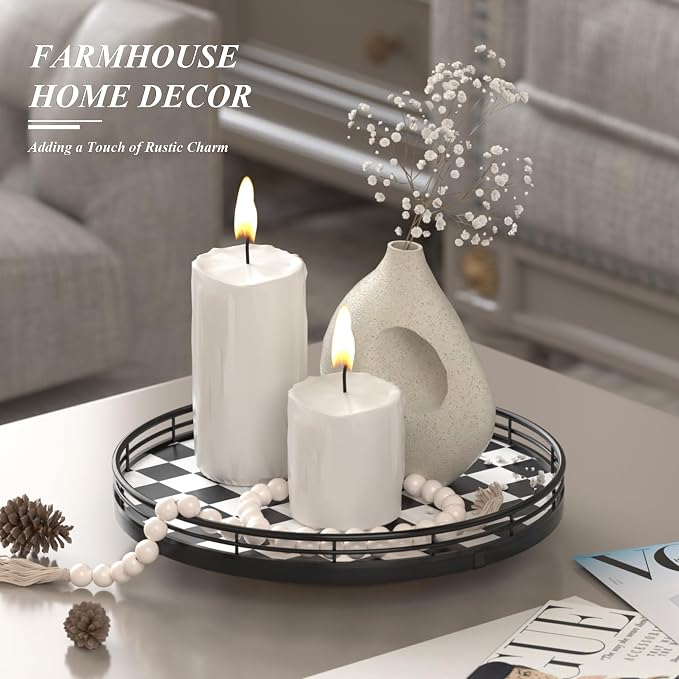 AMH 10-Inch Black and White Checkerboard Lazy Susan - Image 4