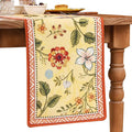 bilin gaier Designer French Linen Extra Long Table Runner, Floral Pattern by bilingaier