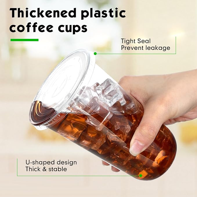 Ziliny 50 Sets 18 oz Clear Plastic Cups - Image 4