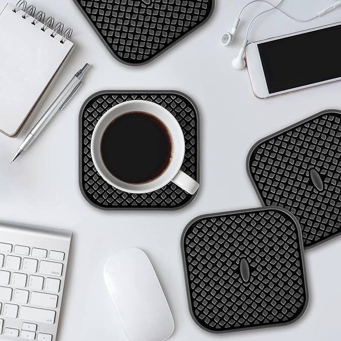 ME.FAN Silicone Coasters with Holder Square Drink Cup Mat - Image 2