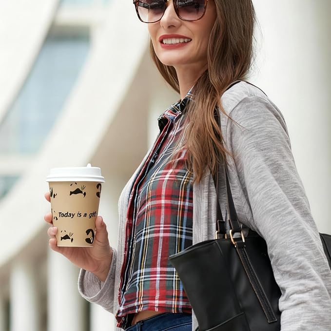 12 OZ 25 Pack Disposable Cups Paper Coffee Cups - Image 8