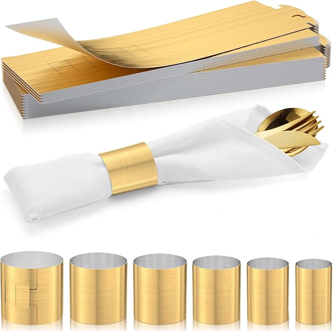 Holiday Parties Napkin Rings Set of 50, 2 Colors in 1, Reusable Adjustable by Unknown