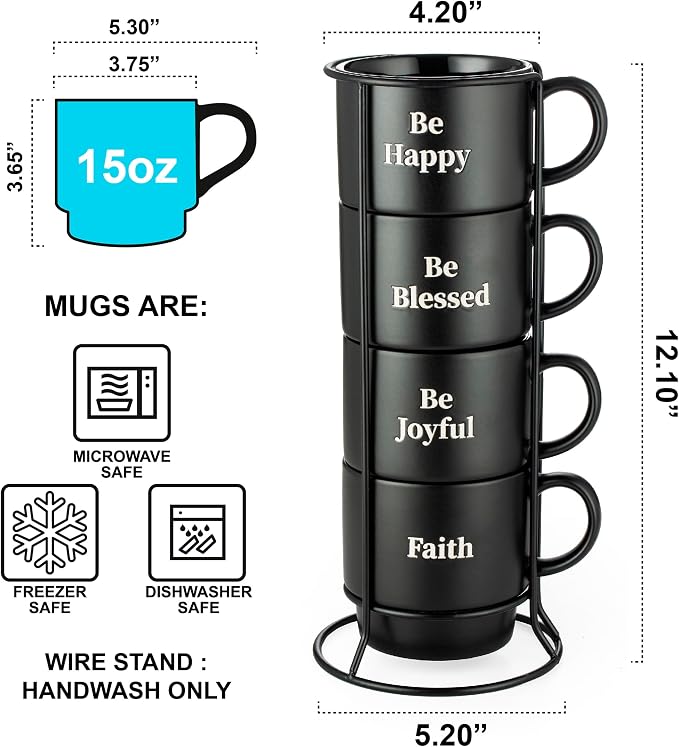Signature Housewares Stackable Coffee Mug Tower Set - Image 2