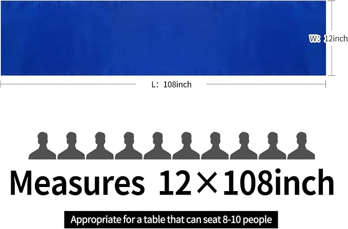 10-Pack Satin Table Runner Royal Blue 12 x 108 inches Long, Table Runners - Image 4